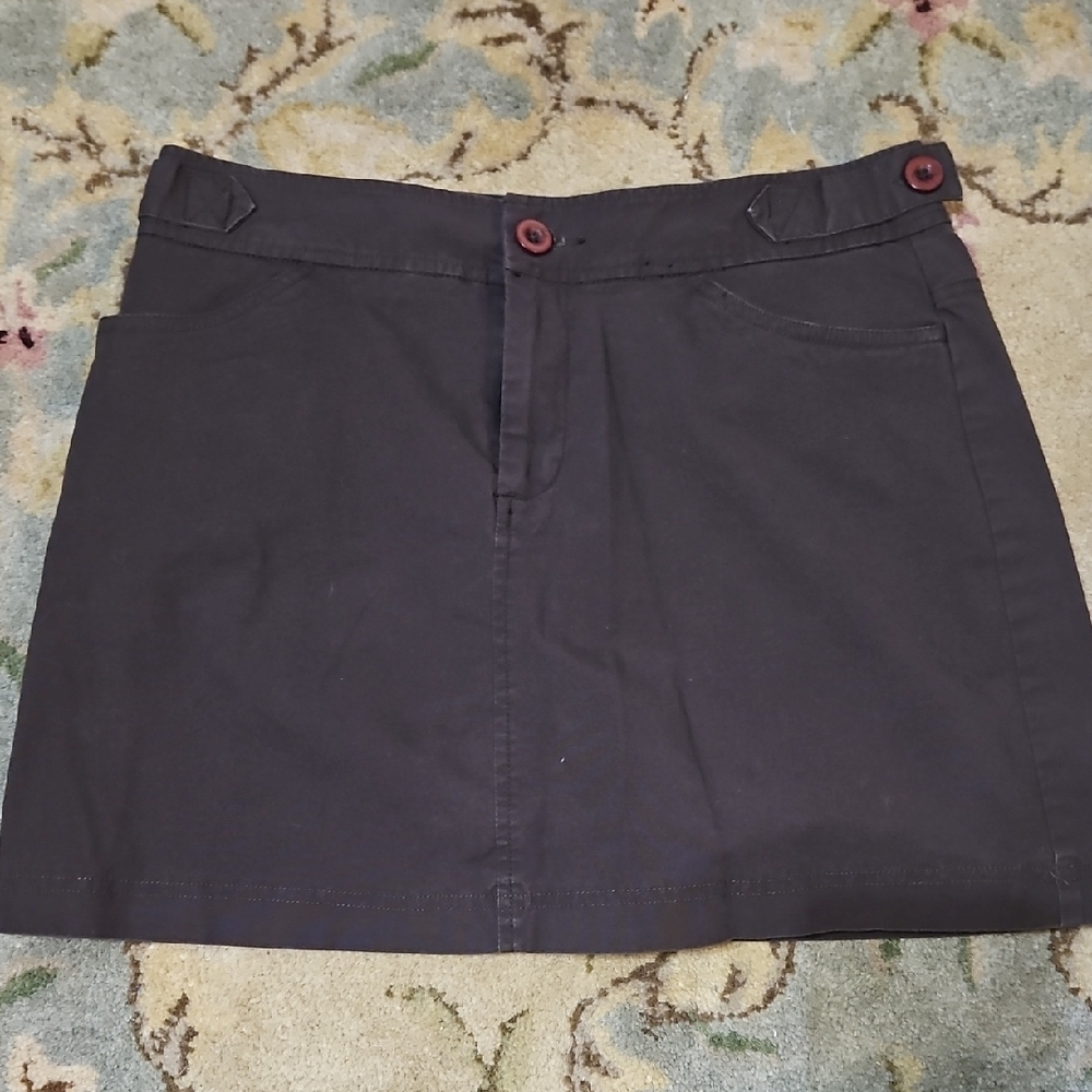 Dockers Chocolate Brown Skort with Button Accents